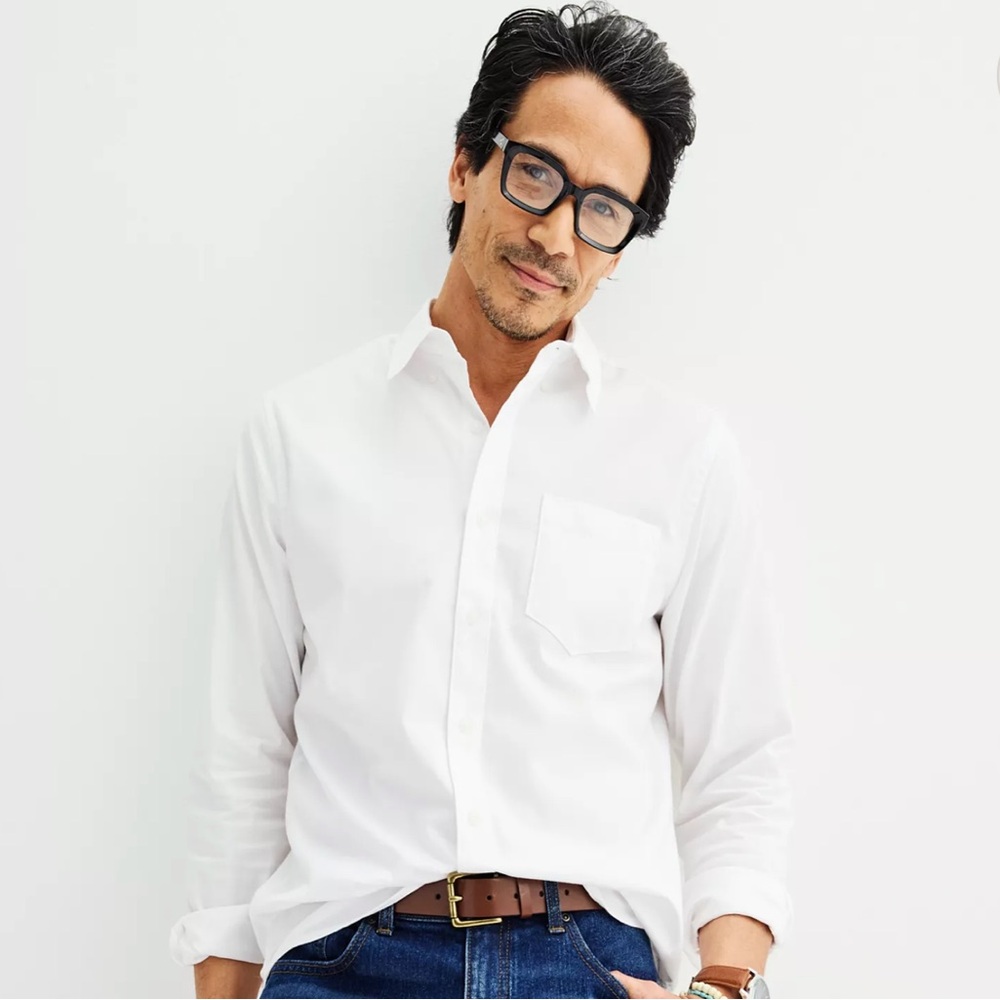 Sonoma Men’s White Long Sleeve Button-Down Shirt